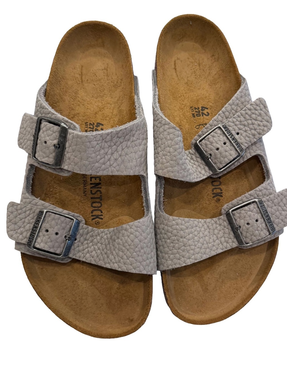 Birkenstock Arizona BS Desert Buck Whale Gray Nubuck Leather Mns 9 Wms 11 NIB